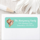 Beachy Conch Shell & Zee Glass Green Family Name Etiket (Insitu)