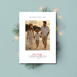 Beachy Familie Foto Nautische Kerst Kaart