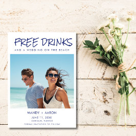 Beachy Gratis Drinken Fotobestemming Trouwen Save The Date