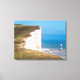 Beachy Head en vuurtoren uitzicht canvas print