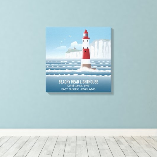 Beachy Head Lighthouse Canvas Afdruk (Insitu (Houten vloer))