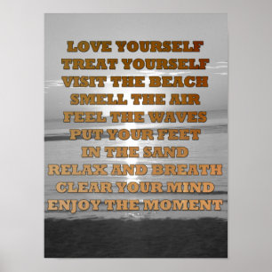 Beachy Inspirerend Quote Sunset Poster