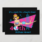 Beachy Keen 40th Birthday Custom Invitations Kaart (Voorkant / Achterkant)