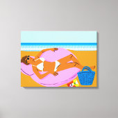 Beachy Keen - Roze Canvas Afdruk (Voorkant)