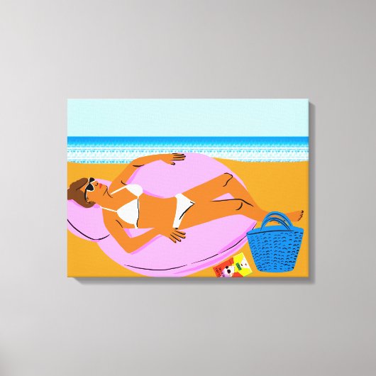 Beachy Keen - Roze Canvas Afdruk (Voorkant)
