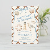 Beachy Lighthouse Lifesaver Coastal Bachelorette Kaart (Staand voorkant)