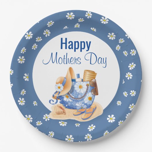 Beachy Moederdag Papieren Bordje (Voorkant)