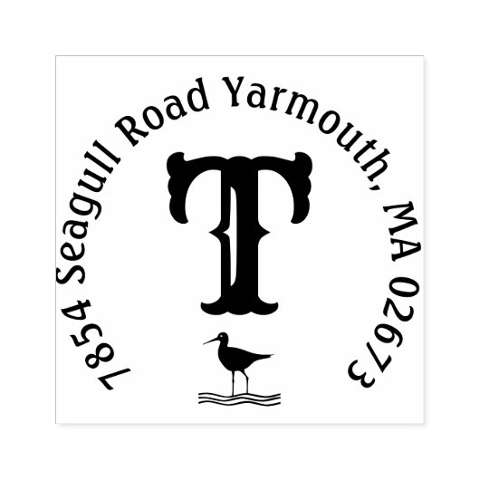 Beachy Monogram Return Address Rubberstempel (Afrduk)