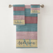 Beachy Nautical Rustic Bois muet rayures (En situation)