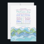 BEACHY Ocean Wave Bar Bat mitzvah Invitation<br><div class="desc">Toutes mes créations sont des oeuvres originales ONE-OF-A-KIND conçues par moi ! Vous ne pouvez les trouver ici ! N'hésitez pas à m'envoyer un courriel à tout moment à l'adresse suivante : Marlalove@hotmail.com</div>