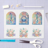 Beachy Pastel Bloemige Zeemeermin & Schelpen Deco Tissuepapier (Craft)