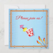 Beachy Poolside Bridal Shower Invitation Kaart (Achterkant)