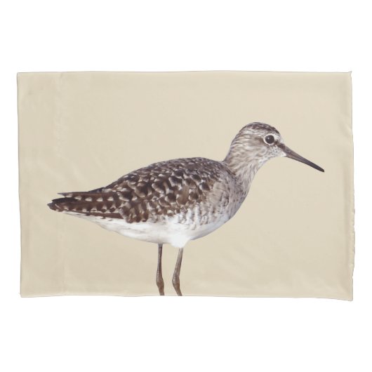 Beachy Sandpiper Bird & Sandy Beige Kussensloop (Voorkant)