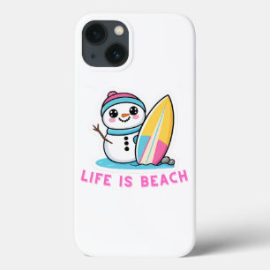 Beachy Snowman Vibes iPhone 13 Hoesje