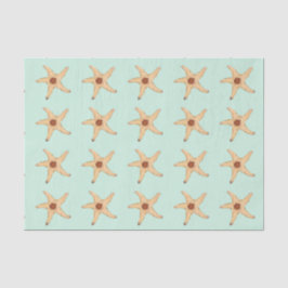 Beachy Starfish op Aqua komt overeen met kerstzeem Tissuepapier