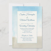 Beachy Summer Wedding Sjabloon QR-code op de rug Kaart (Voorkant)