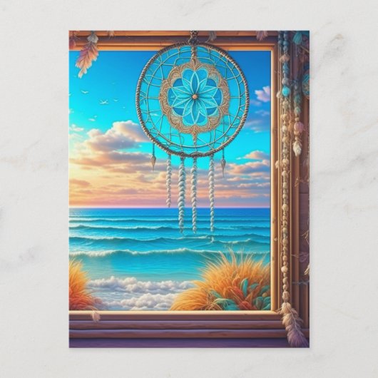 Beachy Theme Dreamcatcher Briefkaart (Voorkant)