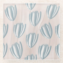 Beachy Tulips Floral Glazen Onderzetter