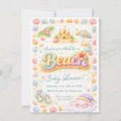 “Beachy Vibes” Baby Shower Invitation (Devant)