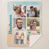 Beachy Vibes Custom Photo and Family Name Sherpa Deken (Voorkant)