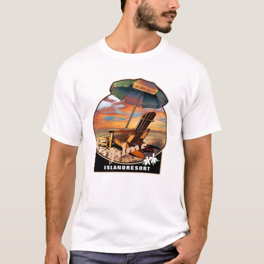 Beachy Vibes T-shirt, Retro Zomertijd, Sunset Tshi T-shirt (Voorkant)