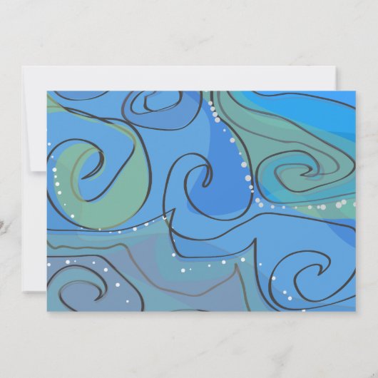 BEACHY WAVE Bar Bat Mitswa Uitnodiging (Achterkant)