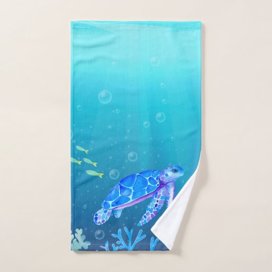 Beachy Zee schildpad ontwerp Handdoek (Handdoek)