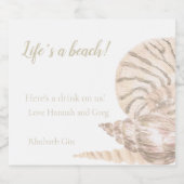 Beachy Zee Shell Design Bottle Likeurfles Etiket (Enkel label)