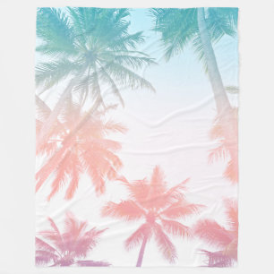 Beachy -zonnepalmbomen fleece deken