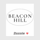 Beacon Hill Boston Preppy Oval Sticker (Feuille)