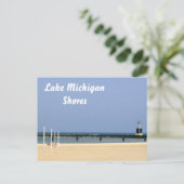 Beacon Light of Lake Michigan Shores Briefkaart (Staand voorkant)