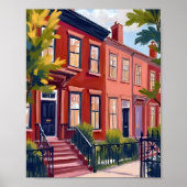 Beacon Street Boston Massachusetts Kunst Poster (Voorkant)