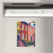 Beacon Street Boston Massachusetts Waterverf Magneet (Insitu (Vaatwasser))