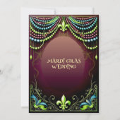 Bead & Brews Fleur De Lis Mardi Gras Wedding Party Kaart (Achterkant)