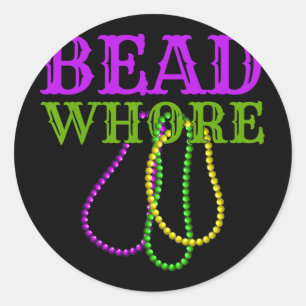 Bead Funny Adult Humor Mardi Gras Carnaval Kostuum Ronde Sticker