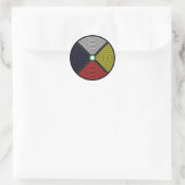 Beaded Medicine Wheel Ronde Sticker (Tas)