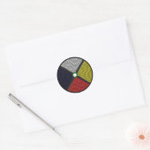 Beaded Medicine Wheel Ronde Sticker (Envelop)