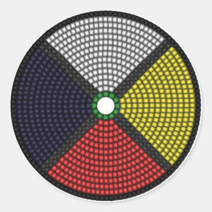 Beaded Medicine Wheel Ronde Sticker