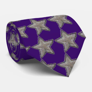 Beaded Star Print op Paarse stropdas