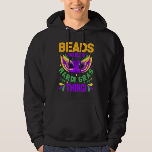 Beads And Bling Mardi Gras Thing Hoodie (Voorkant)