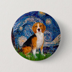 Beagle 7 - Sterrennacht Ronde Button 5,7 Cm