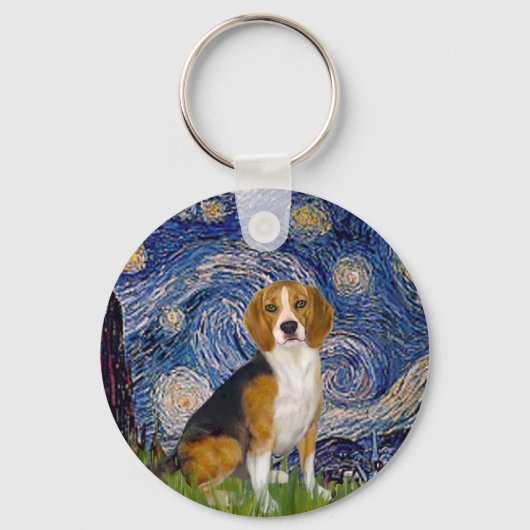 Beagle 7 - Sterrennacht Sleutelhanger (Voorkant)