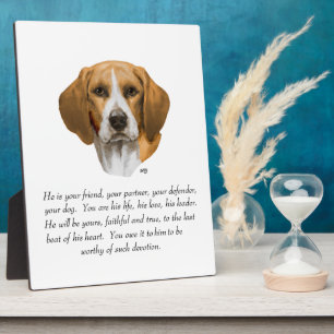 Beagle Aandenken MANNELIJK Fotoplaat
