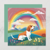 Beagle aangepaste hondennaam regenboog brug sympat (Voorkant / Achterkant)