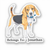 Beagle Aangepaste Sticker Knippen (Voorkant)