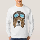 Beagle als piloot met piloot-pet t-shirt (Voorkant)