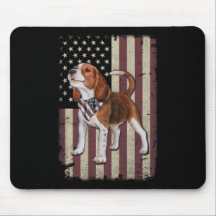 Beagle Amerikaanse Vlag Bandana Patriottisch 4 jul Muismat