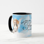 Beagle Angel Dog in Heaven Personalized Memorial Mok (Voorkant links)