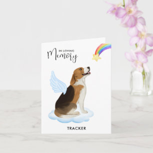 Beagle Angel Dog Memorial Pet verloor sympathie Kaart