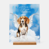 Beagle Angel hondennaam Pet Memorial Acryl Bord (Voorkant)